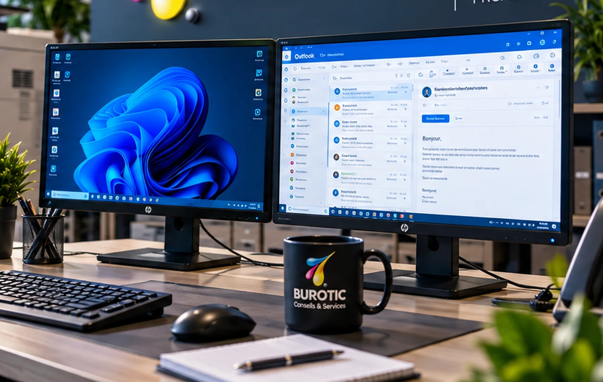 Environnement de bureau professionnel pour la messagerie et les outils collaboratifs